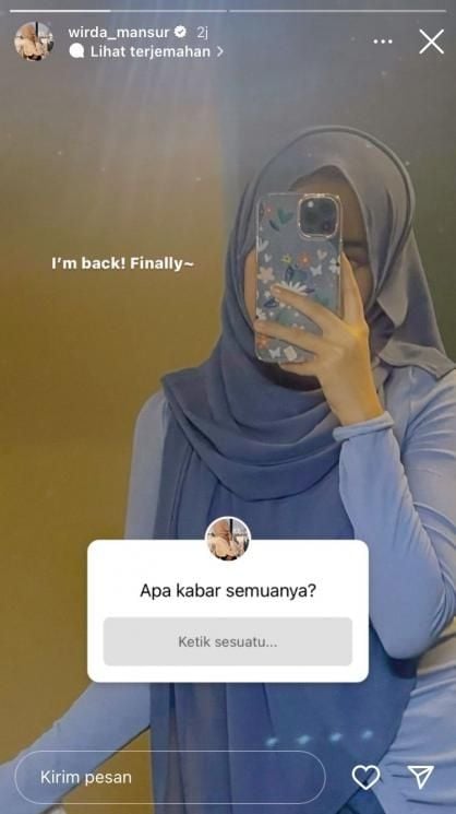 Insta Story terbaru Wirda Mansur (Instagram/wirda_mansur)