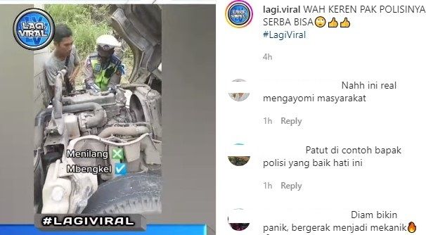 Polisi andani truk (Instagram/lagi.viral)