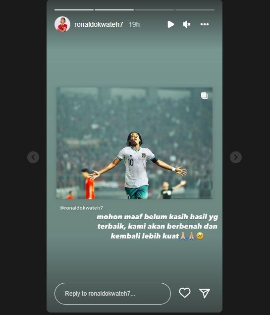 Ronaldo Kwateh janjikan akan berbenah dan lebih baik. (Instagram/ronaldokwateh7)