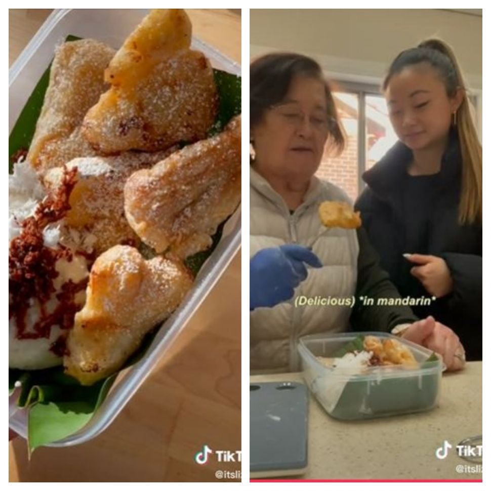 Bikin pisang goreng untuk nenek asal Indonesia (TikTok @itslizmiu)