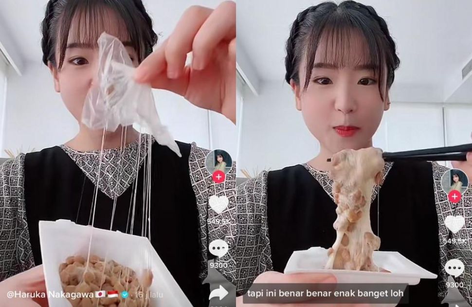 Haruka makan natto (TikTok)