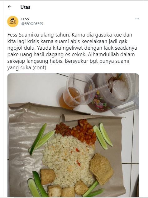 Nasi liwet untuk ulang tahun suami (Twitter @FFOODFESS)