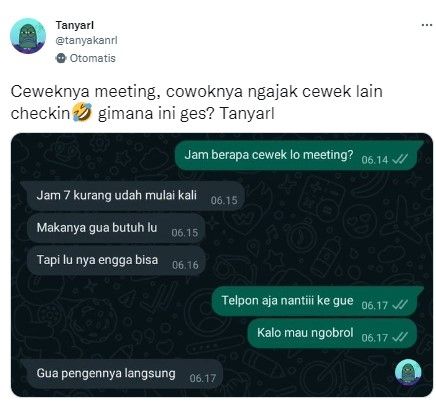 Chat cowok ajak checkin (Twitter/tanyakanrl)