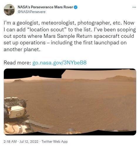 Sebuah gambar misterius terbaru yang dipancarkan kembali dari Mars. [Twitter]