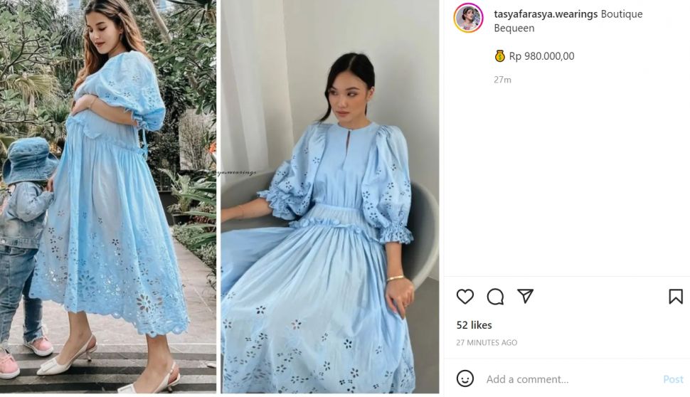 Intip gaya Tasya Farasya pemotretan untuk baby bump terbaru, ternyata pakai dress murah (Instagram/tasyafarasya_wearings)