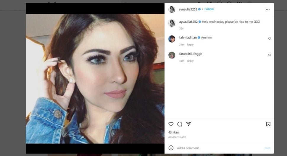 Unggahan Ayu Aulia [Instagram]