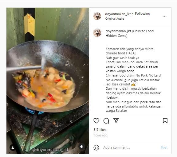 Pandaria Chinese Food (Instagram @doyanmakan_jkt)