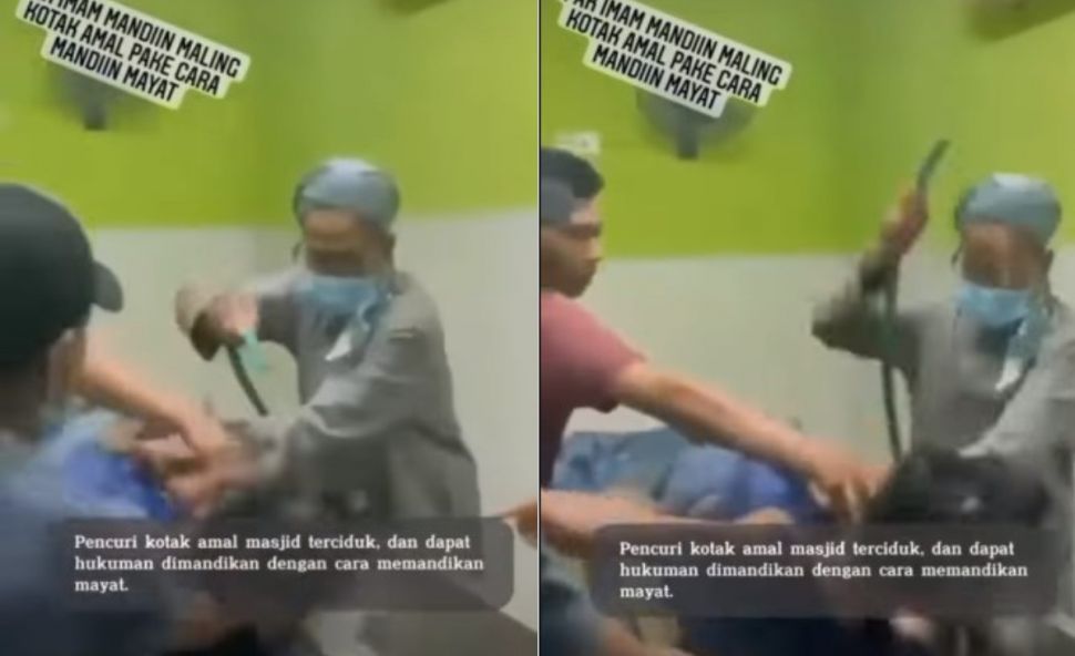 Pria dimandikan khas mandikan jenazah (Instagram/suarabergema)