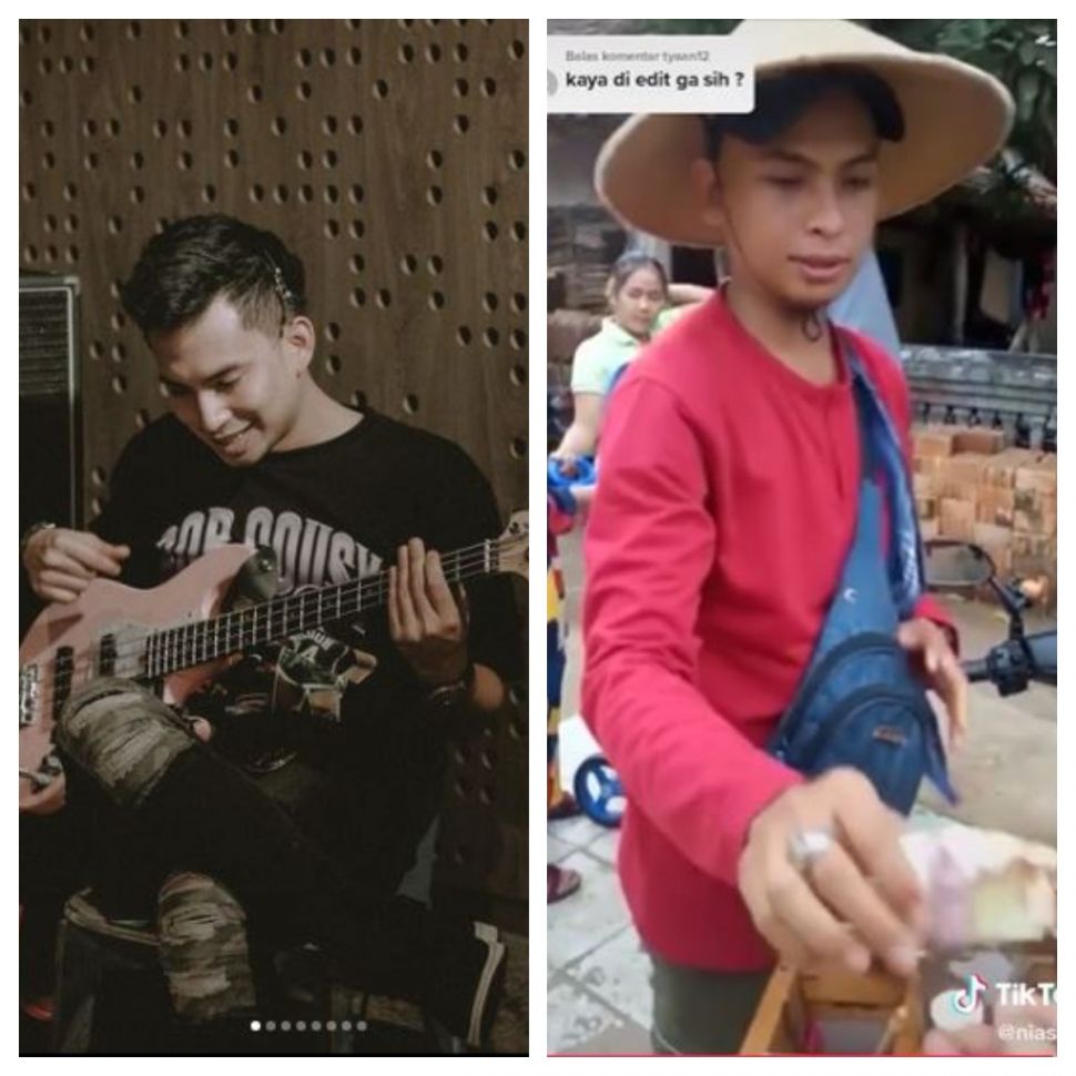 Penjual jamu mirip Niko Al Hakim atau Okin (TikTok @niasuari)