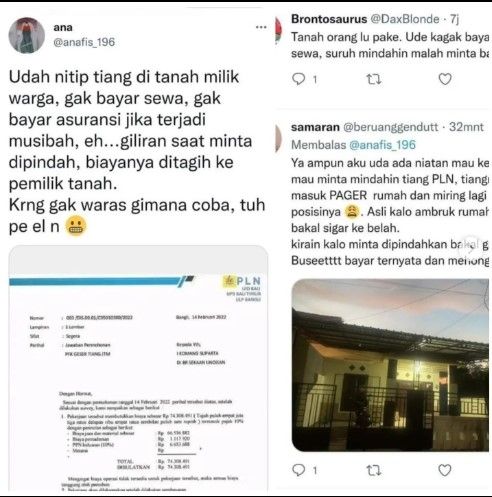 Warga kesal ditarik uang pindahan tiang PLN (instagram.com/igtainmenttt/)