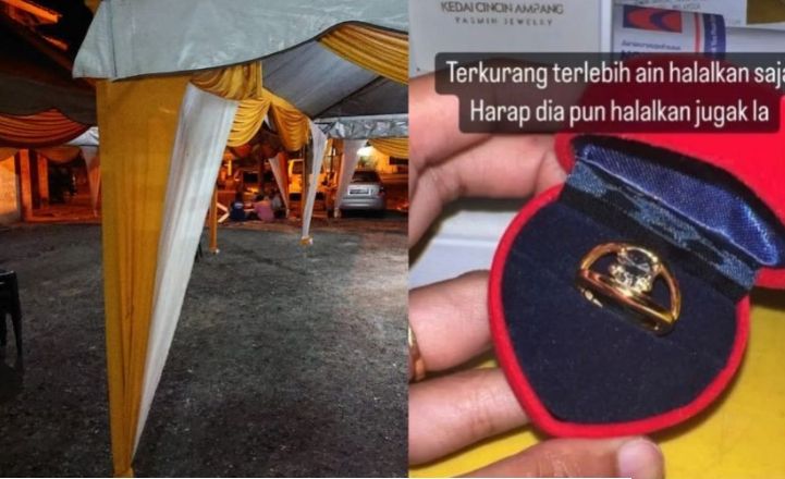 Tenda sudah dipasang dan cincin nikah sudah siap. (mStar)