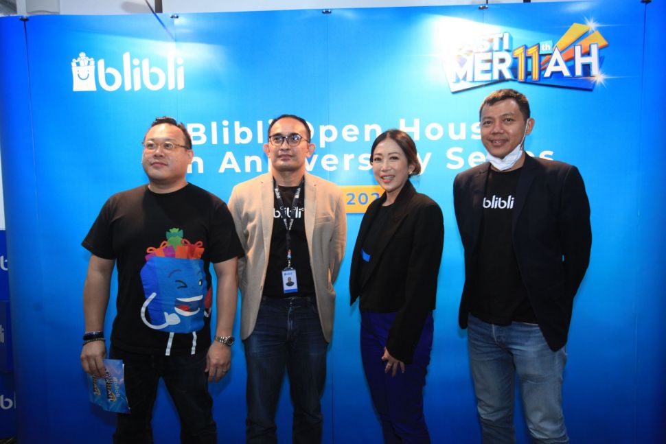 Yohanes Lukiman, Senior Vice President dan Head of Business Development Blibli, David Michum, Senior VP O2O Blibli, Fransisca Krisantia Nugraha, Executive V.P. Consumer Goods, Blibli, Wisnu Iskandar, Executive V.P. of Consumer Electronics, Blibli. (Dok: Blibli)