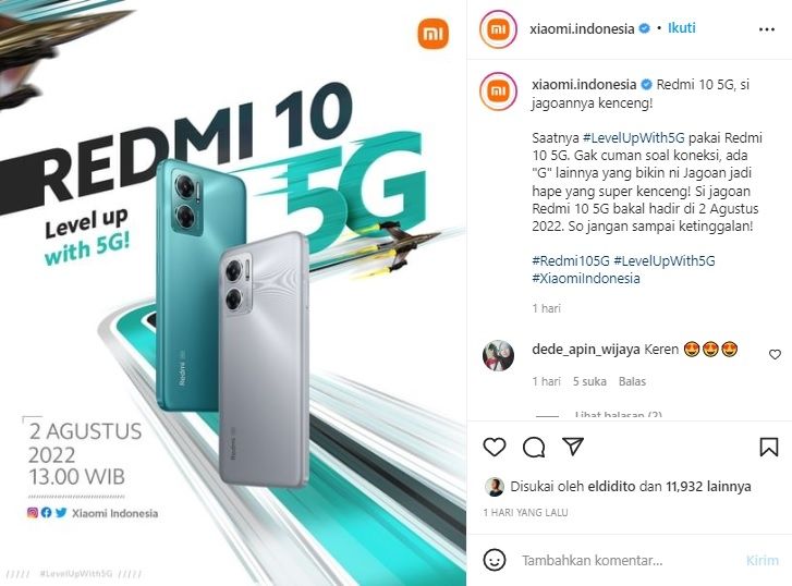 Redmi 10 5G. [Instagram]