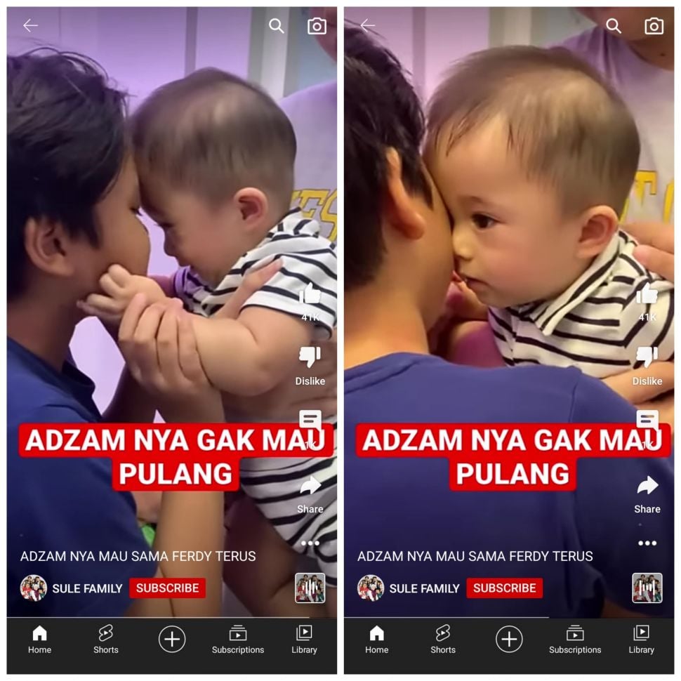 Ferdi ketemu Baby Adzam (YouTube/Sule Family)