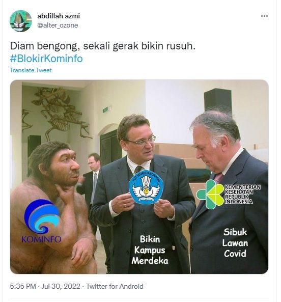 Meme #BlokirKominfo. [Twitter]