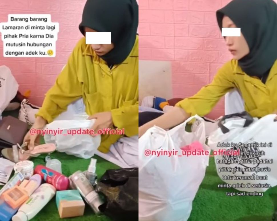 Perempuan diminta kembalikan barang seserahan (Instagram/nyinyir_update_official)