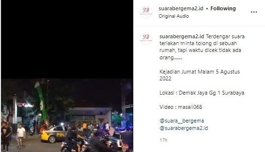 Warga dihebohkan dengan suara teriakan dalam rumah (Instagram/suarabergema2)