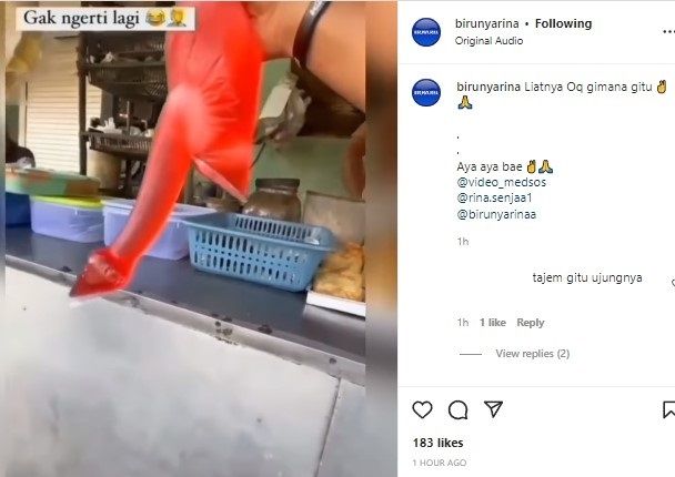 Bentuk minuman tak biasa (Instagram/birunyarina)
