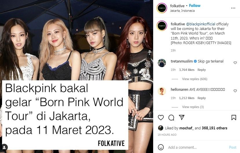 Tretan Muslim mengomentari berita BLACKPINK bakal konser di Jakarta. 