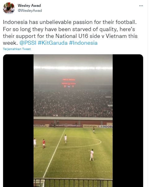 Pencari bakat Garuda Select takjub saat pantau timnas Indonesia U-16. (Twitter/@WesleyAwad)