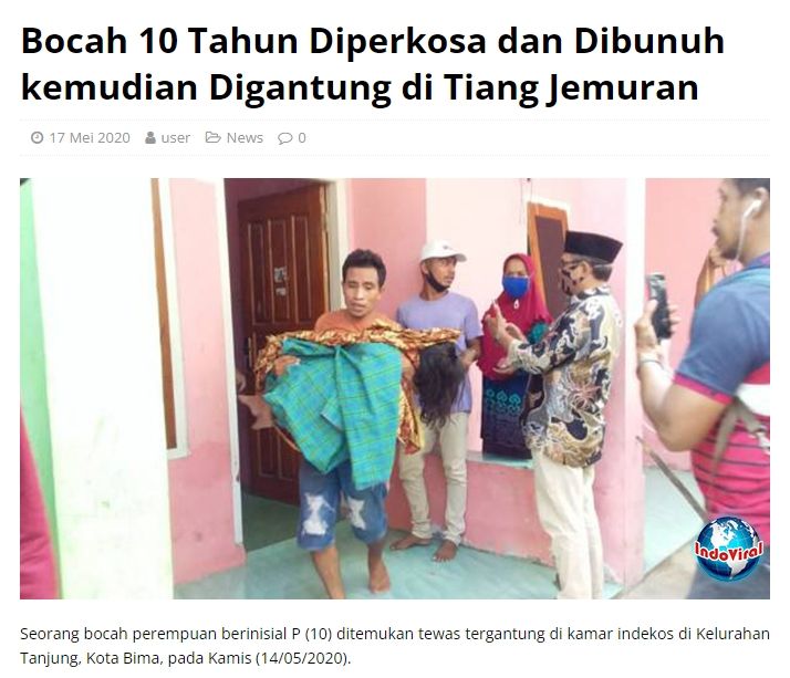 Kabar bocah tewas gantung diri setelah handphone-nya diambil orang tua (turnbackhoax.id)