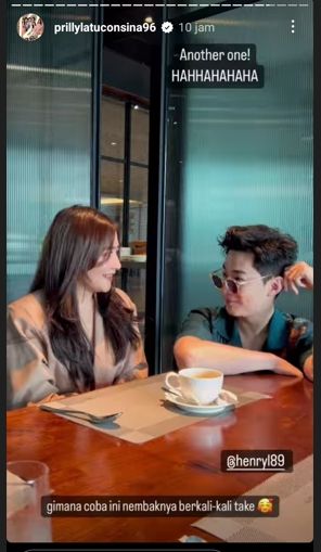 Momen Prilly Latuconsina Ngopi Bareng Henry Lau. (Instagram/prillylatuconsina)