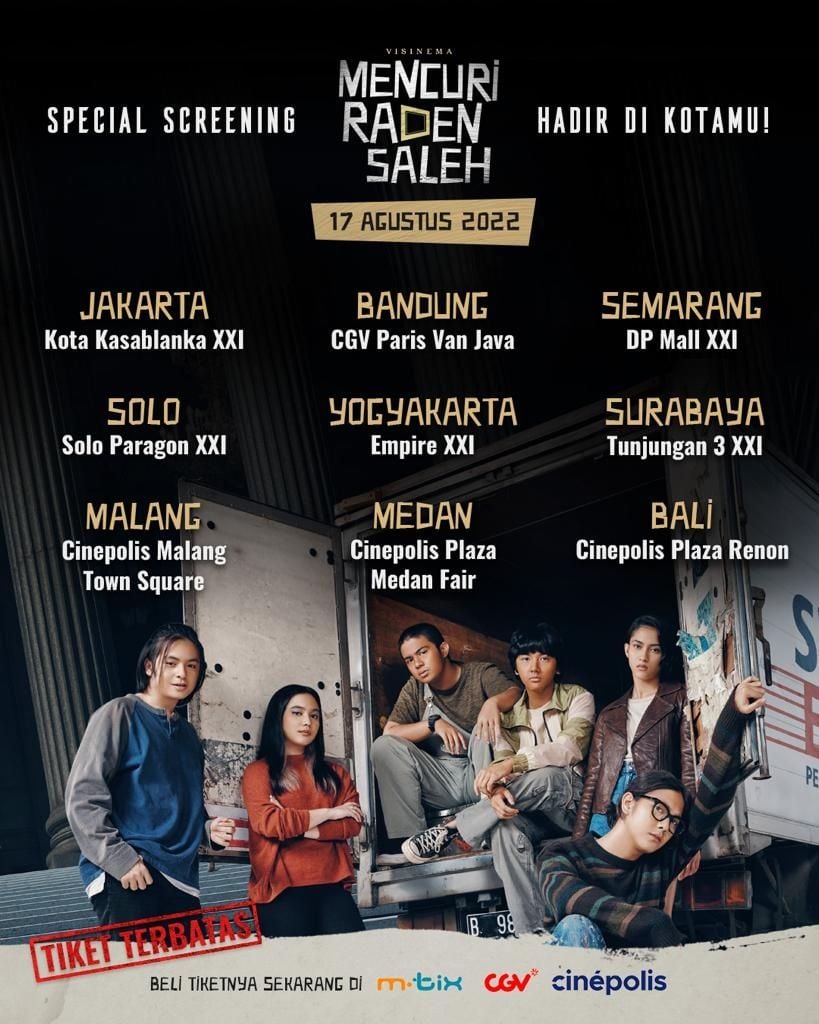 Jadwal pemutaran spesial film Mencuri Raden Saleh. [Visinema]