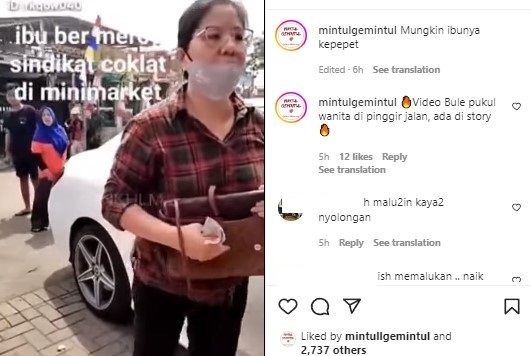 Pakai mobil mewah tapi curi cokelat (Instagram/mintulgemintul)