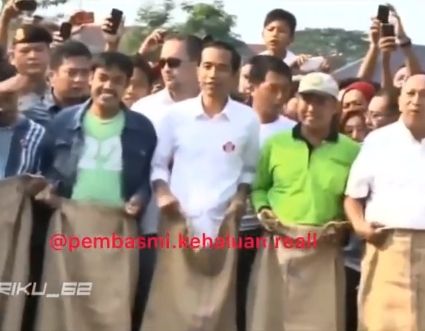 Video Jokowi ikut lomba 17-an. (Instagram/pembasmi.kehaluan.reall)