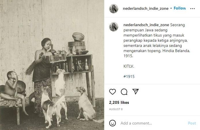 Foto jadul perempuan Jawa tahun 1915. (instagram/nederlandsch_indie_zone)