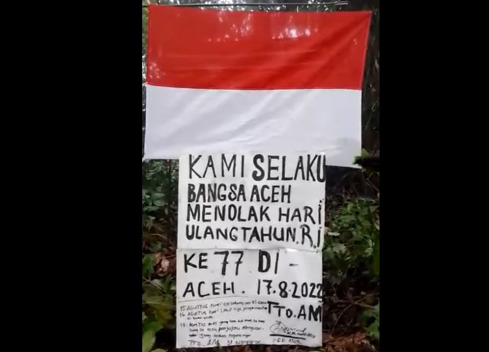 Video viral bendera Merah Putih dibakar yang tersebar bertepatan pada hari HUT ke-77 Kemerdekaan RI, Rabu 17 Agustus 2022, mengejutkan publik. [Facebook]