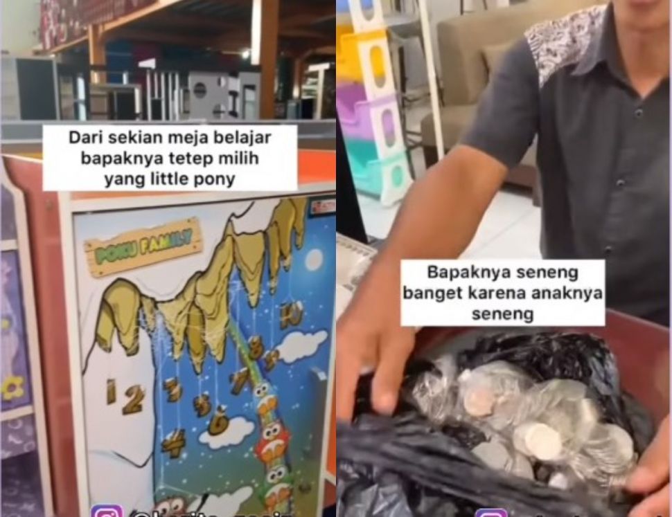 Ayah beli meja belajar pakai uang receh (Instagram/berita_gosip)