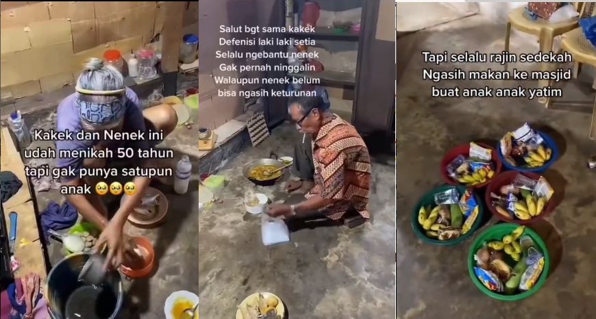 Pasutri tua selalu sedekah untuk anak yatim. (Instagram/berita_gosip)