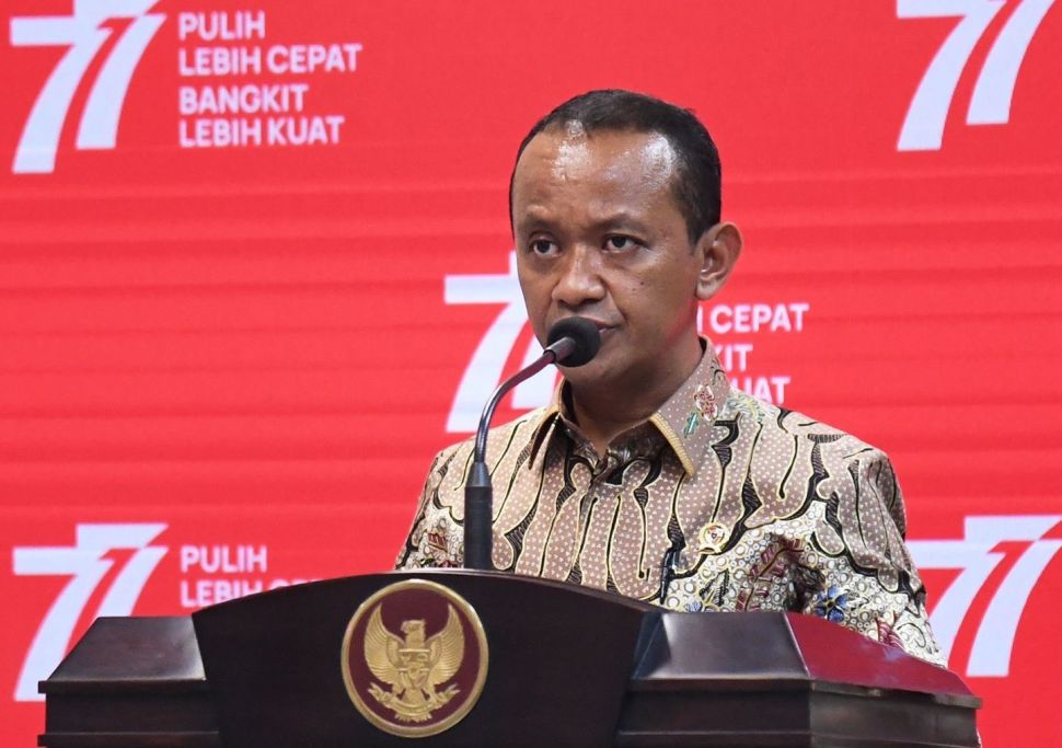 Menteri Investasi Bahlil Lahadalia saat menyampaikan keterangan pers di Kantor Presiden, Rabu (24/8/2022). [Biro Pers Sekretariat Presiden]