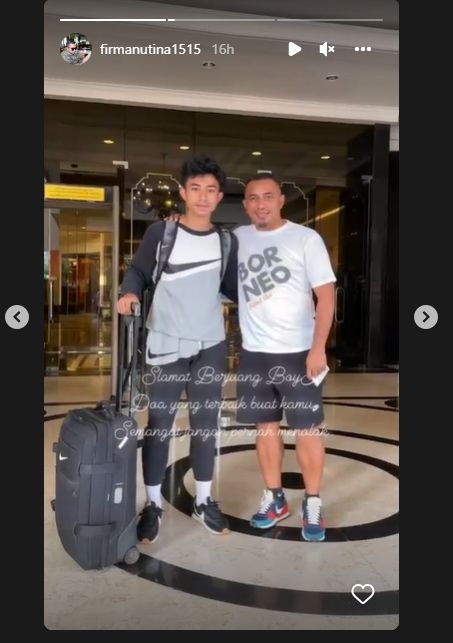 Firman Utina dan anaknya yang masuk panggilan timnas Indonesia U-19. (Instagram/irmanutina151)