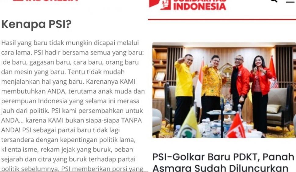 Pendekatan PSI dan Golkar 