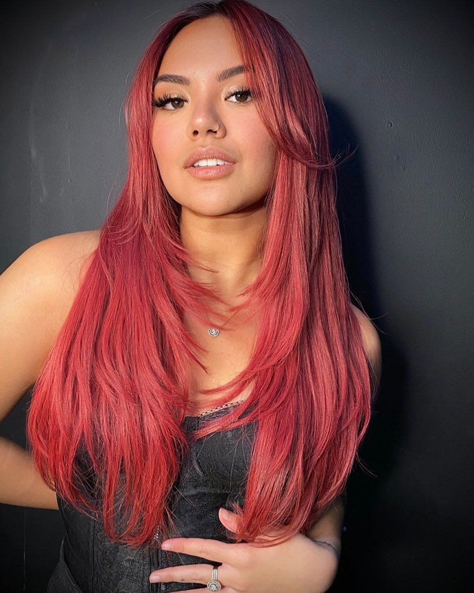 Foto Shafa Harris dengan rambut merah (Instagram/@shafaharris)