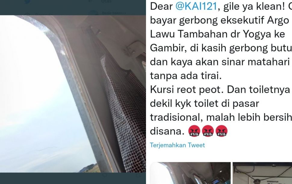 Viral penumpang komplain ke KAI (twitter.com/beni3bee)