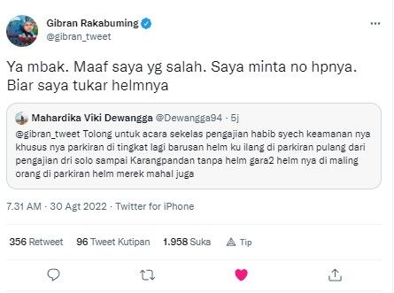 Keluhan warga dibales Gibran (Twitter)