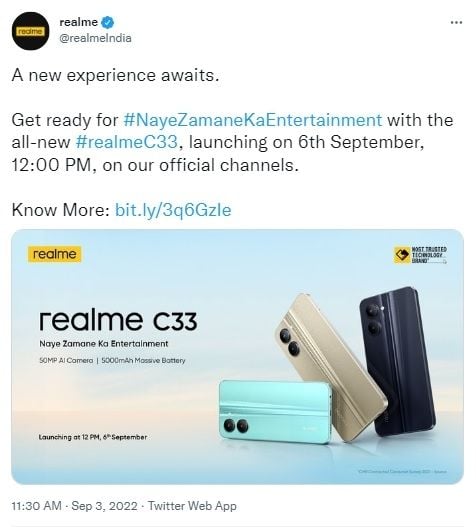 Bocoran Realme C33. [Twitter]