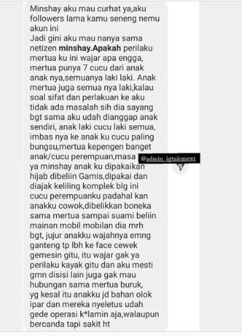 Curhatan perempuan soal mertua (Instagra/igtainmenttt)