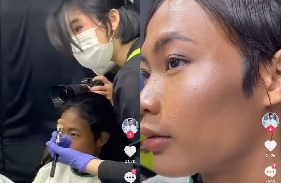 Proses makeup Bonge di JFFF 2022 (TikTok/ BAAS SAPUTRA)