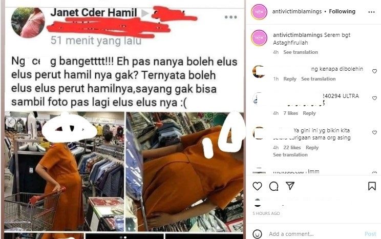 Pria akui ereksi saat lihat ibu hamil (Instagram/antivictimblamings)