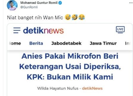 Cuitan Guntur Romli (twitter.com/GunRomli)