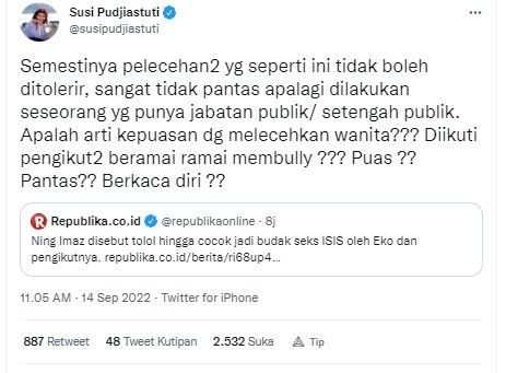 Cuitan Susi Pudjiastuti (twitter.com/susipudjiastuti)