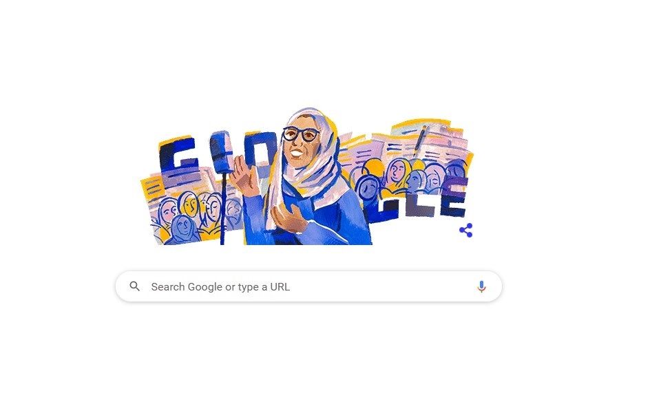 Tampilan Google doodle Rasuna Said. (Google doodle)