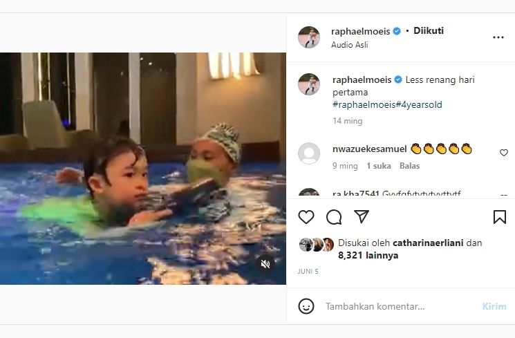 Potret Raphael Moeis anak Sandra Dewi dan Harvey Moeis saat olahraga. (Instagram sandradewi88)