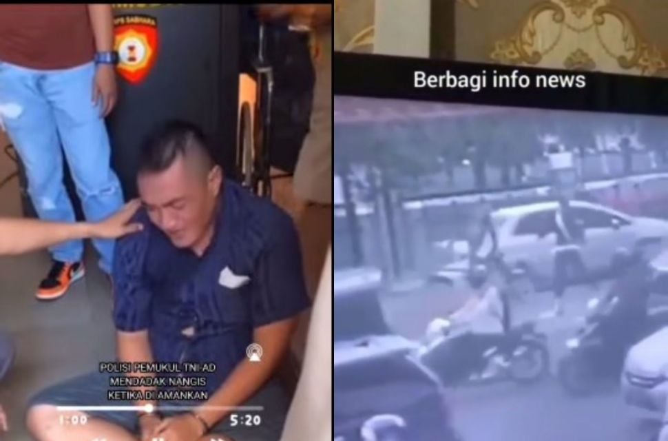 Polisi menangis saat diamankan (Instagram/viralyes)