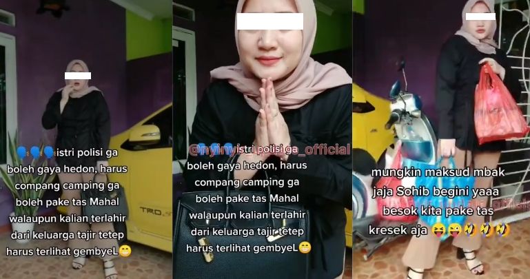 Wanita ngaku istri polisi sindir Najwa Shihab. (Instagram/nyinyir_update_official)