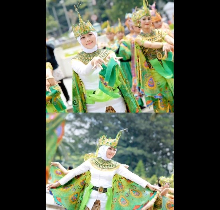 Atalia Praratya alias Atalia Kamil tampil cantik saat menari merak di Gedung Sate, Bandung. [Instagram]